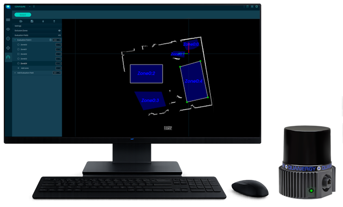 Quanergy Q-AWARE and Q-SHIELD LiDAR intrusion detection platform with edge-based 2D LiDAR sensor and real-time security monitoring software