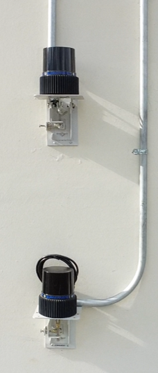 Quanergy Q-SHIELD 2D LiDAR sensors mounted on a wall for perimeter intrusion detection and security monitoring