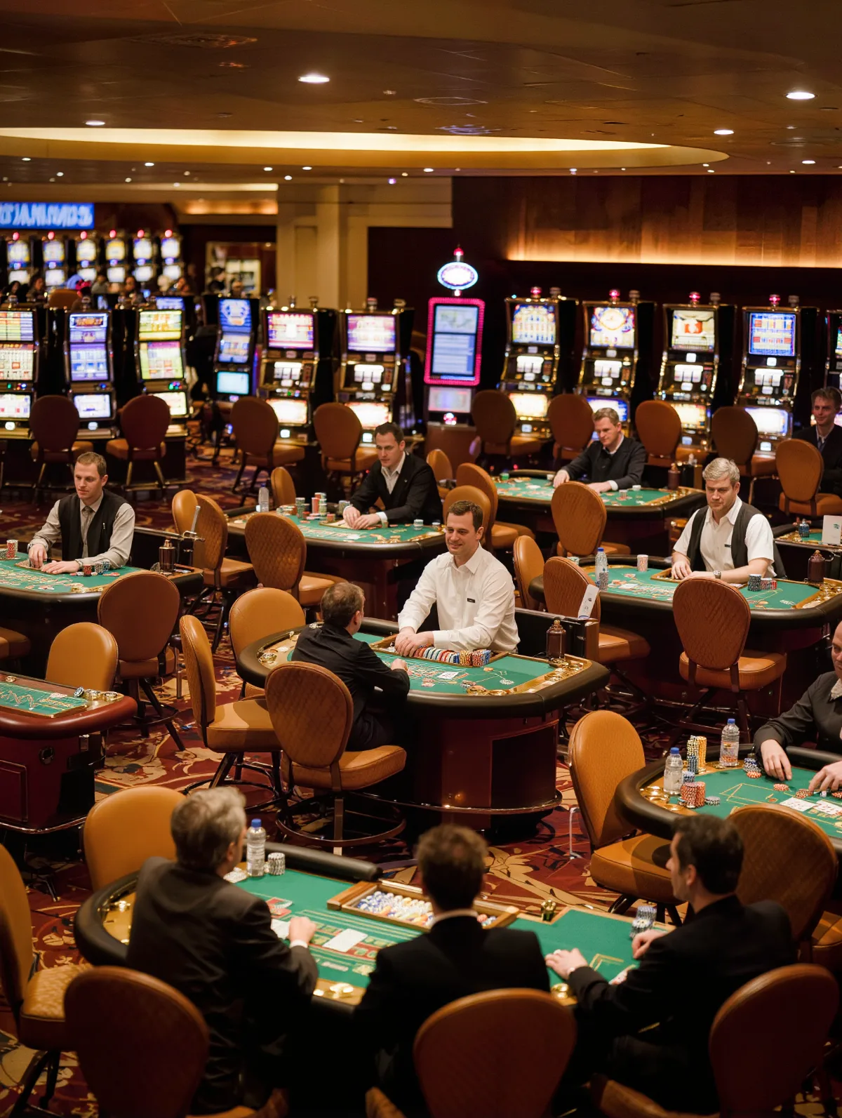 Casino table games with a dealer and players